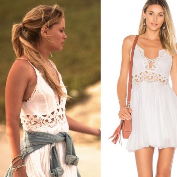 Free People One Coast to Cove Mint Lace Mini Dress - Picture 2 of 12